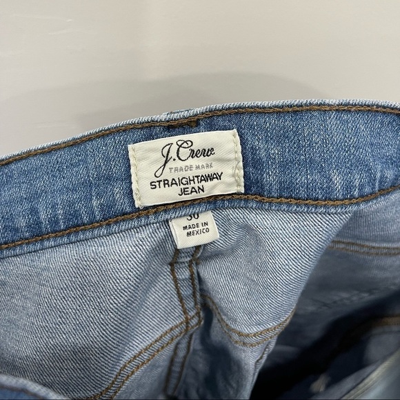 J. Crew Straightaway Jeans Distressed Light Weight Raw Hem Size 30 G2628 - Picture 8 of 9